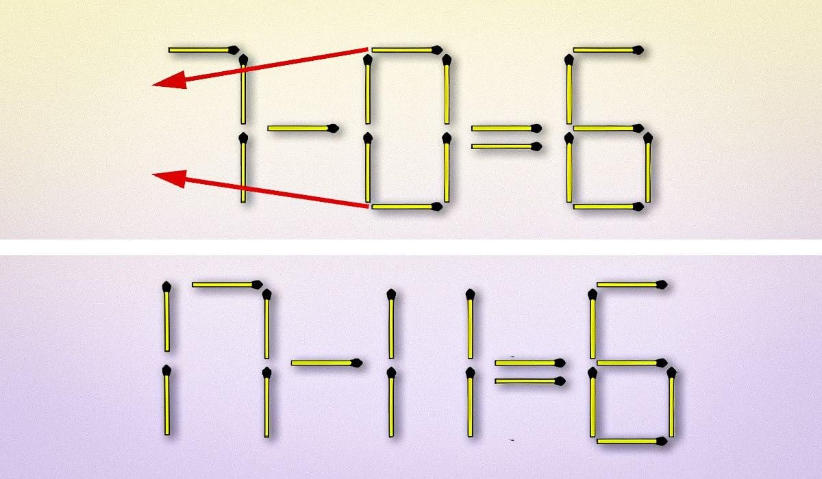 Dies zeigt, wo und welches Streichholz verschoben werden sollte Collage Moje