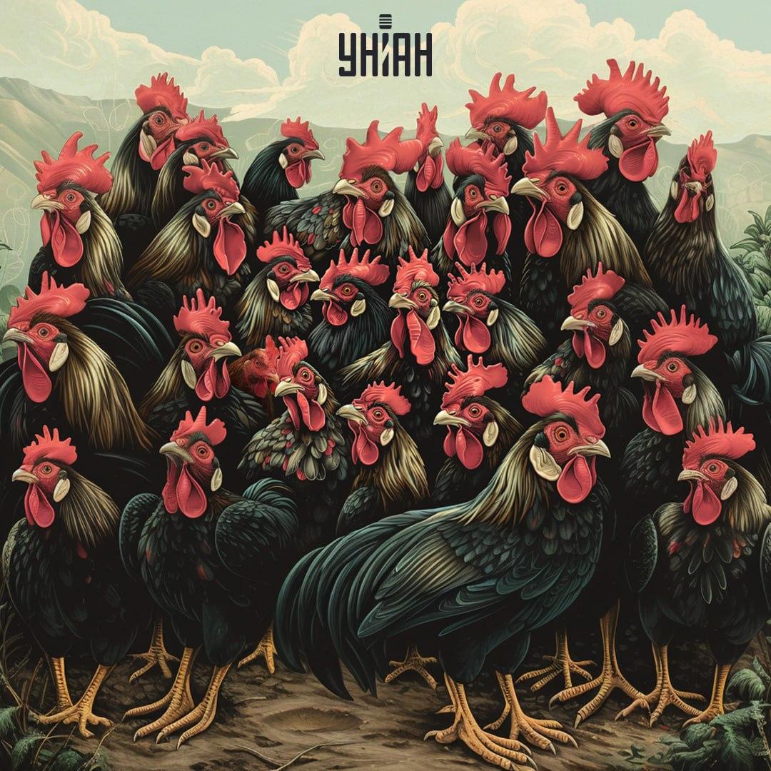 Finden Sie das Huhn auf dem visuellen Rätsel in der Zeit / Moje collage