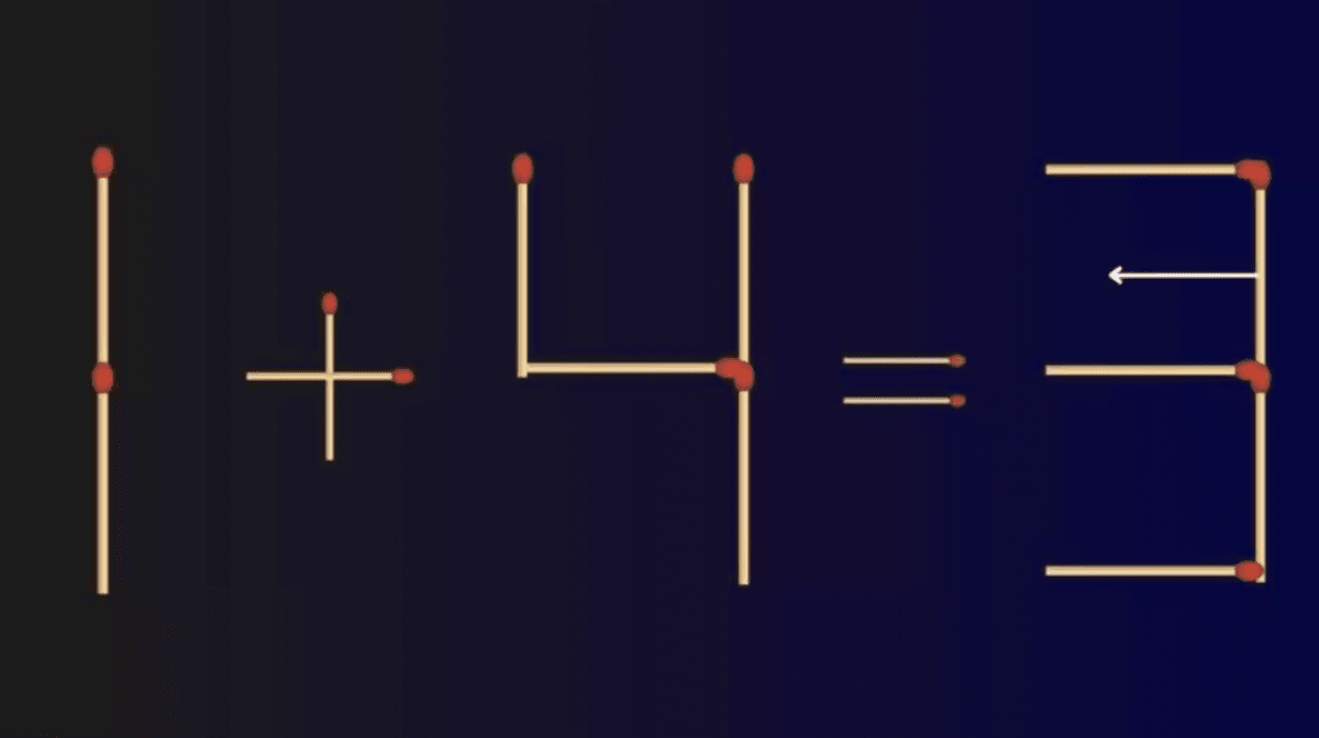 Um die Gleichung zu korrigieren, muss man ein Streichholz verschieben / Bild fresherslive.com