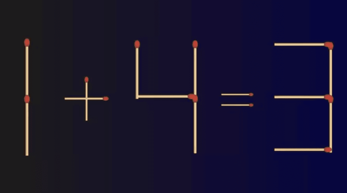 Um die Gleichung zu korrigieren - verschieben Sie ein Streichholz / Bild fresherslive.com