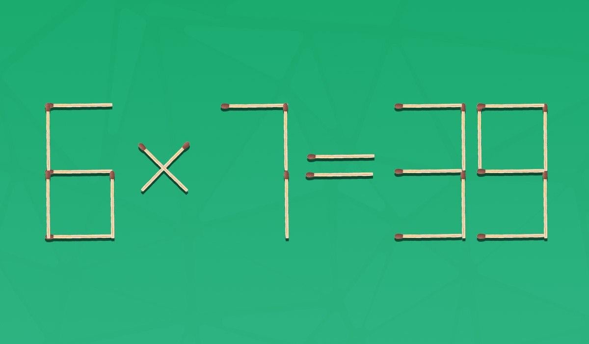 Sie müssen 2 Streichhölzer entfernen, damit die Gleichheit richtig ist: ein kurzer IQ-Test