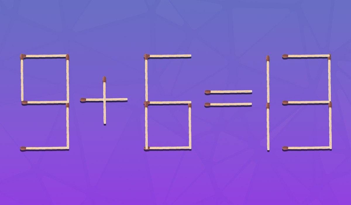 Eine Herausforderung für Genies: Du musst 2 Streichhölzer ziehen, damit die Gleichheit stimmt.